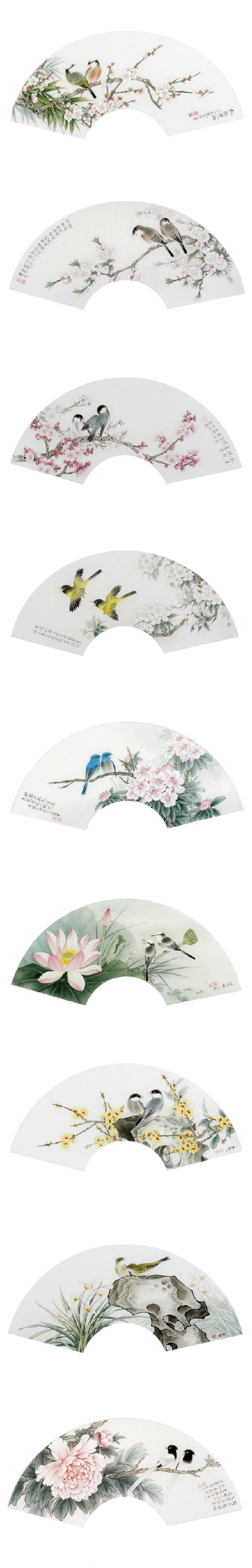精致风雅的现当代中国工笔扇面