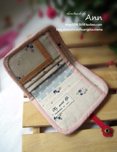 Ann手作小清新拼布短款钱包