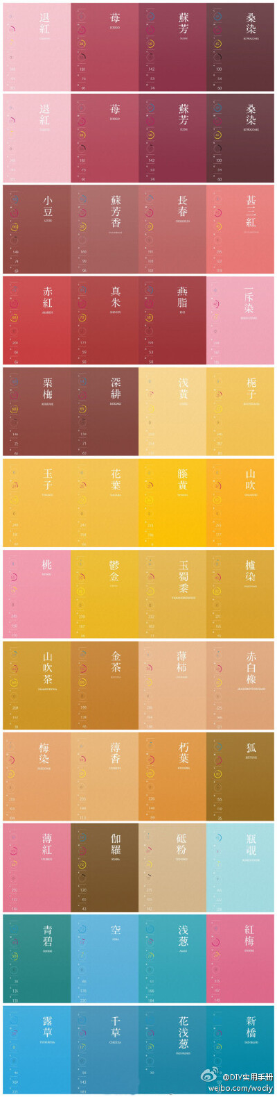 色彩名字如此文艺