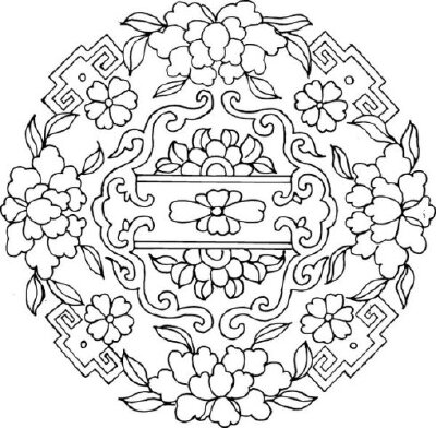吉祥的中国图案，可以做刺绣纹样,打印放大即可