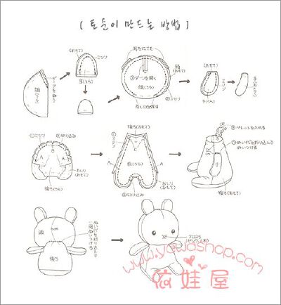 韩国ZLAY的兔子 <wbr>图纸和教程