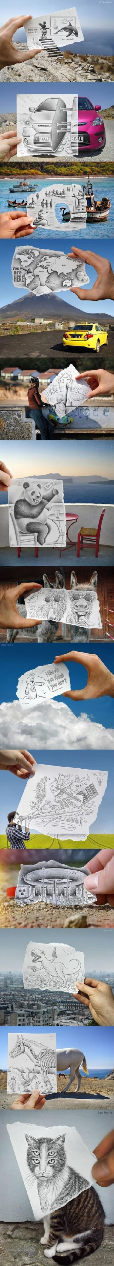 当照片加上铅笔画之后