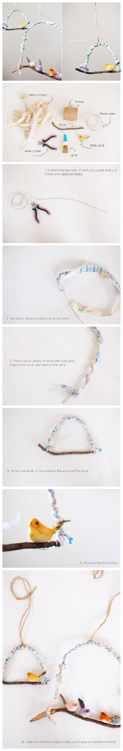 为它安个家，Diy sweet bird hanging （出自http://www.52souluo.com/38291.html）初夏的清晨，院落门口停落了各种早起的鸟儿，叽叽喳喳很是热闹。你的童年中的这些缩影也许在钢筋水泥的城市中已经不再存在，但有时…