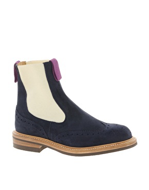 Image 1 of Trickers Silvia Navy Suede Chelsea Boots