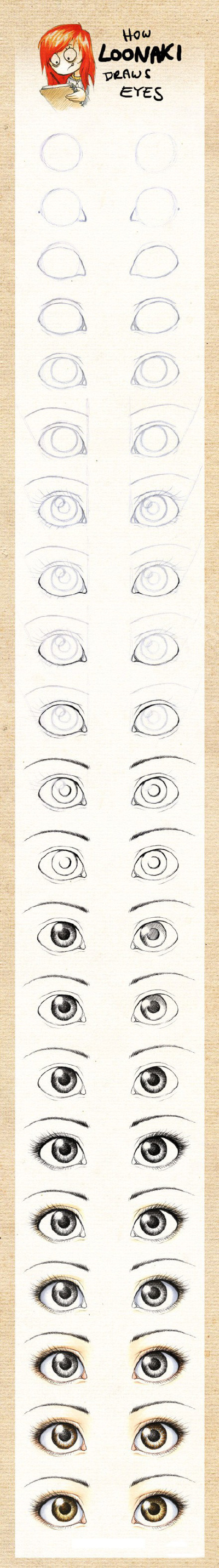【超级经典：眼睛画法手绘教程】从线稿到简单上色，过程描述的很清楚，喜欢手绘的童鞋快收~！