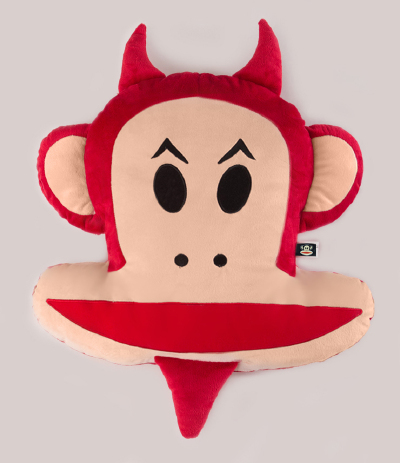 大嘴猴paul frank 小恶魔造型抱枕/靠枕 大嘴猴化身红色小恶魔，你怕不怕？