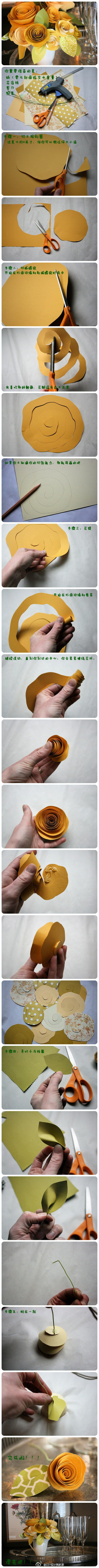 用自己的双手DIY出美丽的纸花，收藏啦~~~
