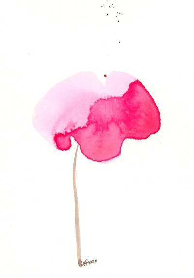 来自美国宾夕法尼亚州的Karen Faulkner，简单抽象的水彩画