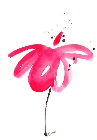 来自美国宾夕法尼亚州的Karen Faulkner，简单抽象的水彩画