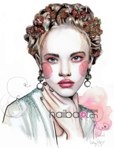【插画】给插画加点Blingbling！水墨渲染+闪耀亮片打造独特美感，Katie Rodgers
