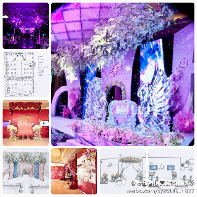青岛海景花园大酒店，主题婚礼“瑞雪丝罗”宴会设计（初稿设计图与现场对比）。前期后期灯光效果设计图纸与现场对比，舞台场地及迎宾区效果图设计前后对比。应该把绘图水平提高点。专业的宴会设计和督导服务逐渐成为…