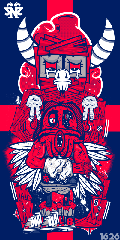 法式红蓝配，Denigot Nicolas强烈视觉冲击力的插画新作