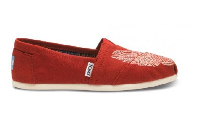 TOMS J Marro Red 蝴蝶图案 小红鞋