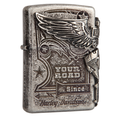 【ZIPPO×Harley Davidson】ZIPPO之宝打火机 古银哈雷侧鹰发动机 限量1903个