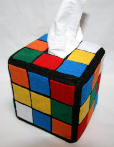 Rubik's Cube Tissue Box Office Decor创意魔方抽纸盒