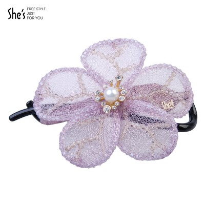shes茜子发夹浪漫花朵水晶扭扭夹横夹HP