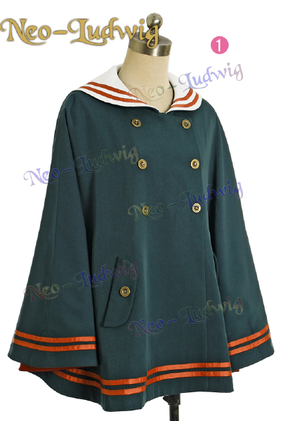 Military Winter Lolita军装中性水手领厚披风