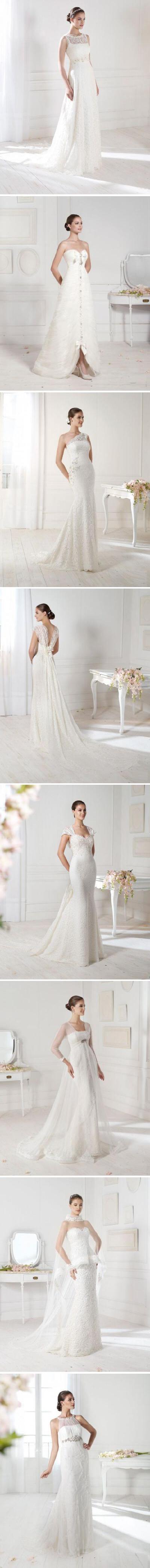 Novia D'Art-bridal-2013系列婚纱，缎面垂直，薄纱飘逸，精致优雅