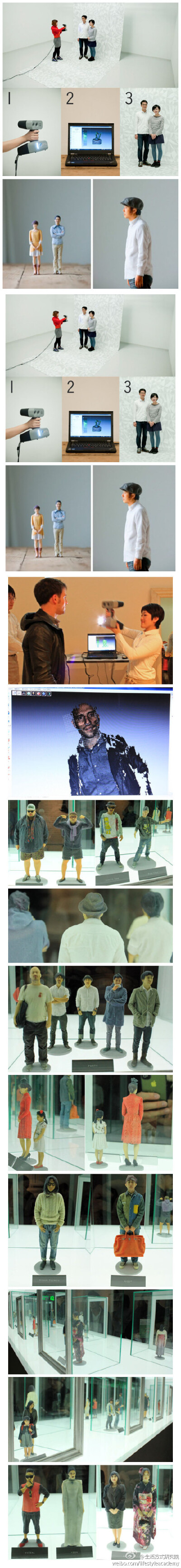 世界第一家3D照相馆。从11月24日至2013年1月13日，在日本原宿的“Eye of Gyre”展览上会展出世界第一家3D照相馆。游客只要在现场用特殊相机拍照，让图像经3D程式计算后，即可“打印”与自己一模一样的模型公仔。照相…