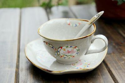 陶土风手绘咖啡杯