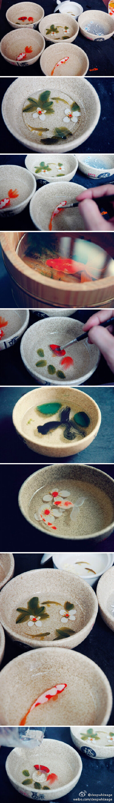 树脂作画，栩栩如生的金鱼。