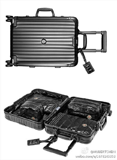 RIMOWA 与 MONCLER 合作的羽绒内衬提箱 “Topas Stealth”，so cool！