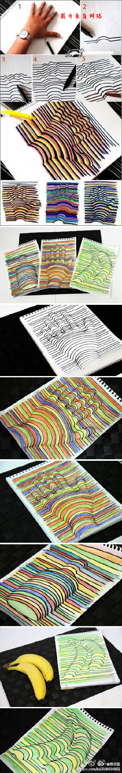 最简易3D画，大家都会画~（源自网络）[