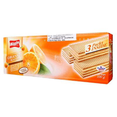 Bissin贝斯娜 橘子威化饼干100g 泰国进口