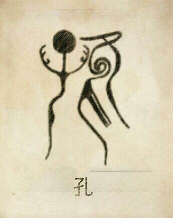 孔姓图腾， 孔是玄鸟族裔的族称。少昊玄枵是孔姓的始祖。孔由左边人形的子，右边展翅飞翔的玄鸟组成。子得于“玄鸟殒卵”的传说。“玄鸟殒卵”是东夷民族的一个传说。少昊的后裔帝喾陪同妻子简狄和建疵到桑社游玩，…