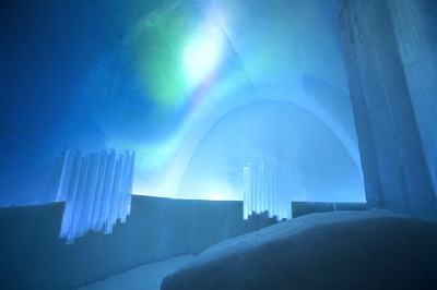 瑞典的冰雪艺术旅馆 北极光套房