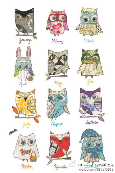 owl【owl city】猫头鹰主题日历设计，来源:My Owl Barn