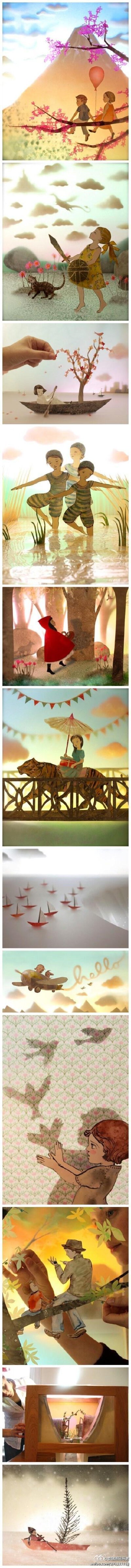 创意折纸----Elly MacKay 带给我们的小清新3D纸艺术，没错，这些都是她用纸打造出来的。
