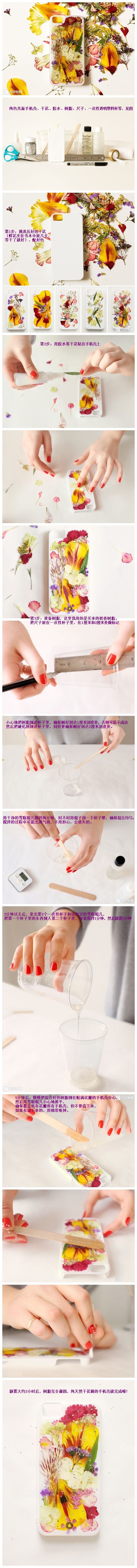 教你用干花自制真正的压花iphone手机壳，把春天握在手中~（转）
