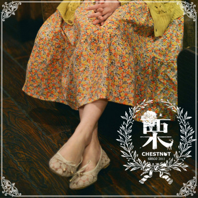 DEAR栗森女风日本棉布半裙碎花长裙子森林系棉麻长裙