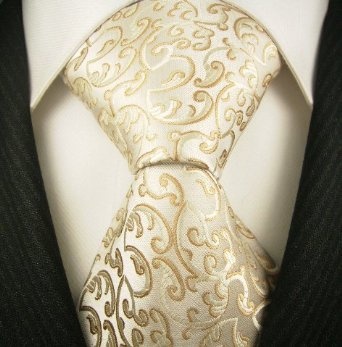Neckties By Scott Allan, 100% Woven Khakii Floral Tie, Mens Designer Necktie