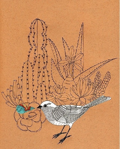 彼岸花。插画，手绘。Geninne