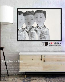 非常道.装饰油画纯手绘新中式工笔风格有框画挂画梦江南定制