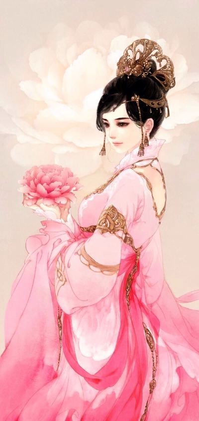 彼岸花。手绘，插画，古风。