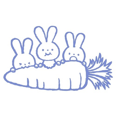 兔子 萝卜 可爱 橡皮章素材