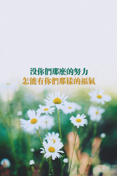 正能量壁纸 努力才有福气
