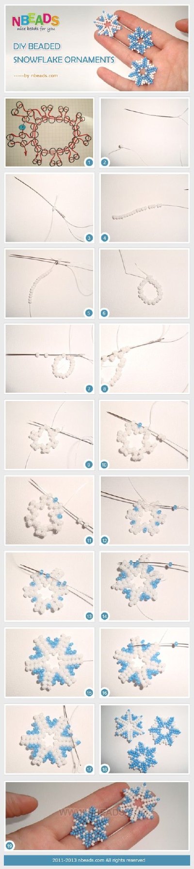 DIY串珠雪花挂饰