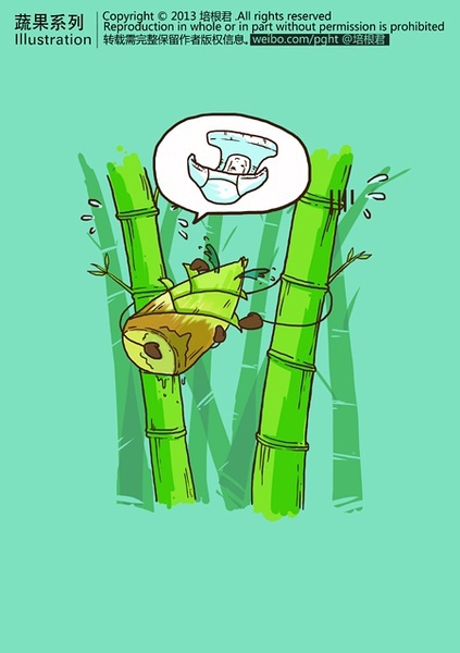 竹爸竹妈每次最头疼的事，就是给笋宝宝换尿布。谁让你包那么多层的！？
