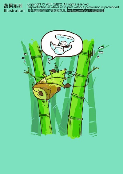 竹爸竹妈每次最头疼的事，就是给笋宝宝换尿布。谁让你包那么多层的！？