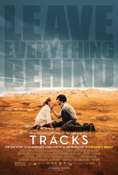 沙漠驼影 Tracks (2013) 传记 影片根据Robyn Davidson所著自传体畅销书《轨迹》改编，讲述了一名女子实现渴望已久的追逐荒野大漠的梦想，独自一人在四只骆驼和一条忠诚的狗的陪伴下穿越澳大利亚沙漠的故事。她从悉…