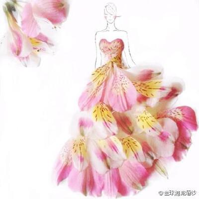美丽的花朵婚纱
