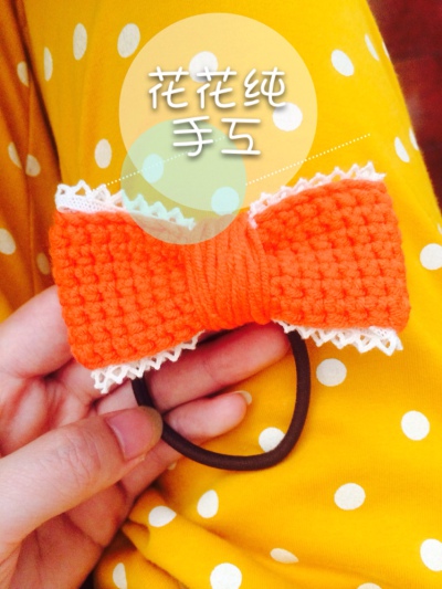 钩针蝴蝶结发圈