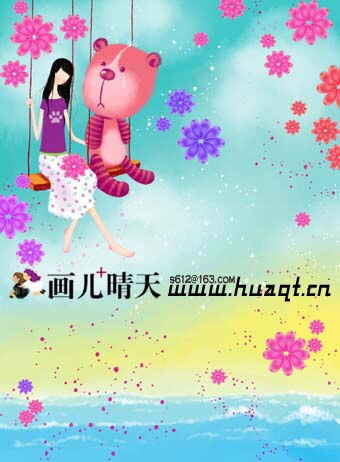 彼岸花。IPhone壁纸，手绘，插画。