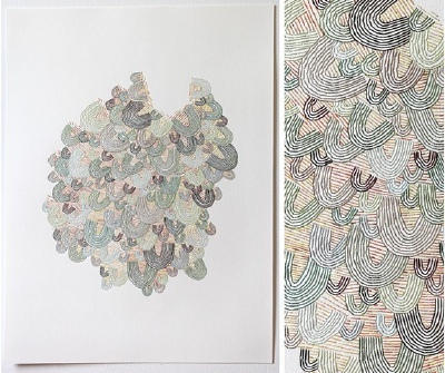 Untitled 31 2012 thread and paper 24 x 18 inches