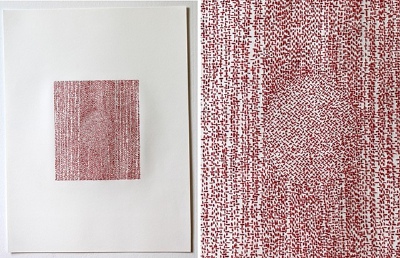 Untitled 9 2011 thread and paper 24 x 18 inches