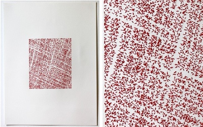 Untitled 5 2011 thread and paper 24 x 18 inches